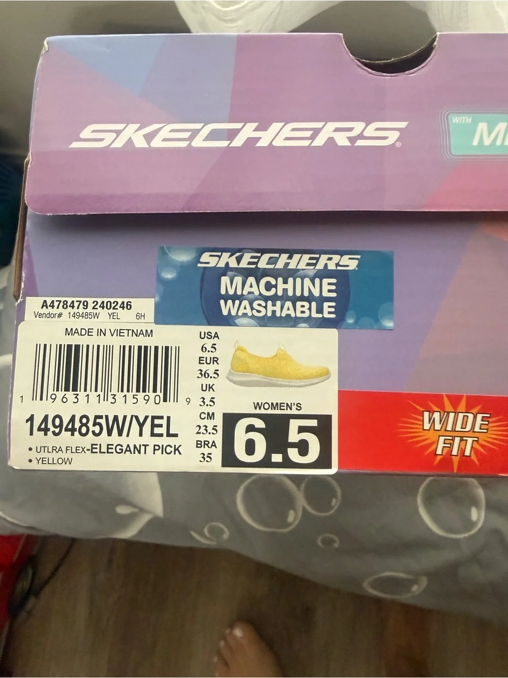 Skechers Yellow Women's Slip-On Sneakers - Picture 2 of 3